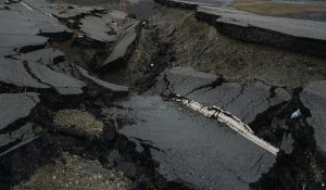 Earthquake road damage